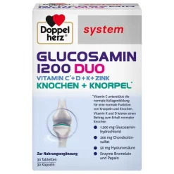 Doppelherz Glucosamin-Chondroitin-Glucosamin 1200 Duo system Kombipackung, 60 St