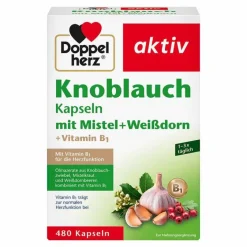 Knoblauch Kapseln mit Mistel + Weißdorn + Vitamin B1, 480 St^Doppelherz Best