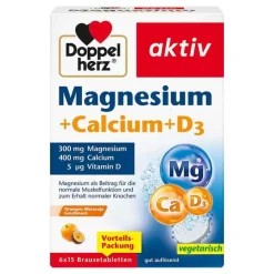 Magnesium + Calcium + D3 Brausetabletten, 6X15 St^Doppelherz Discount