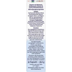 Doppelherz Melatonin Tabletten-Melatonin + Hanföl system Kapseln, 30 St