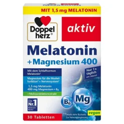Doppelherz Melatonin + Magnesium 400 Tabletten, 30 St- Melatonin Tabletten