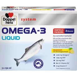 Doppelherz Omega-3 Liquid system, 3X150 ml- Omega 3 Kapseln|Augenvitamine