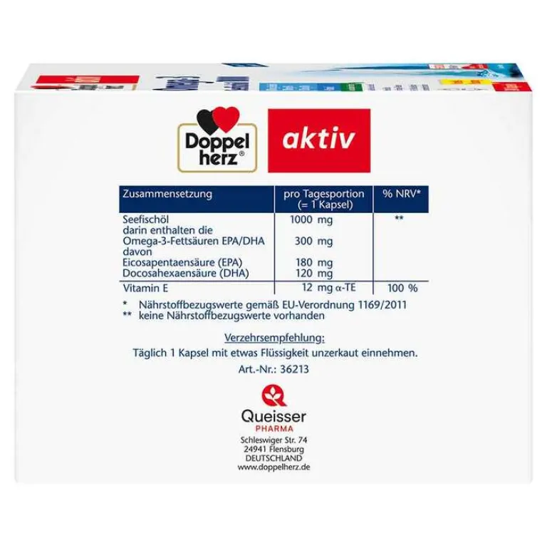 Doppelherz Omega 3 Kapseln-Omega-3 Seefischöl 1000 Kapseln, 240 St