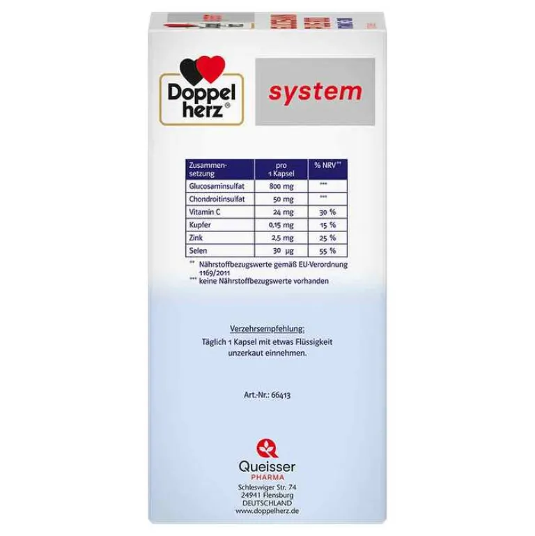 Doppelherz Glucosamin-Chondroitin-system Glucosamin Plus 800 Kapseln, 120 St