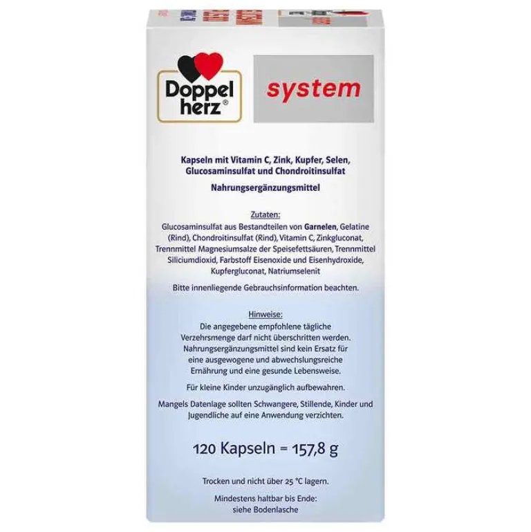 Doppelherz Glucosamin-Chondroitin-system Glucosamin Plus 800 Kapseln, 120 St