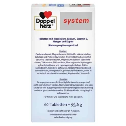 Doppelherz system Magnesium+Calcium+Kupfer und Mangan Tabletten, 60 St- Magnesium