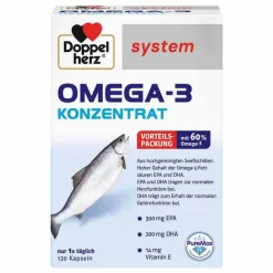 Doppelherz system Omega-3 Konzentrat Kapseln, 120 St- Omega 3 Kapseln