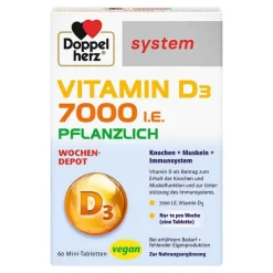 Doppelherz Vitamin D3 7000 I.E. pflanzlich sys.TAB, 60 St- Vitamin D (Colecalciferol)