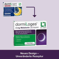 Dr. Loges Dormiloges 3 mg Melatonin plus Tryptophan Filmtabletten, 60 St- Aminosäuren|Melatonin Tabletten