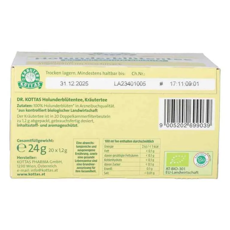 Dr. Kottas Kräutertee-Holunderblütentee Filterbeutel, 20 St