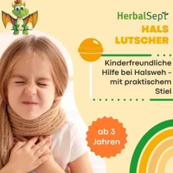 Dr. Theiss Herbalsept Hals Lutscher Kids, 6 St- Halsschmerztabletten