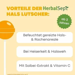 Dr. Theiss Herbalsept Hals Lutscher Kids, 6 St- Halsschmerztabletten