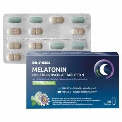 Melatonin Ein- & Durchschlaf-Tabletten, 60 St^Dr. Theiss Discount