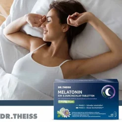 Melatonin Ein- & Durchschlaf-Tabletten, 60 St^Dr. Theiss Discount