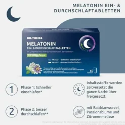 Melatonin Ein- & Durchschlaf-Tabletten, 60 St^Dr. Theiss Discount