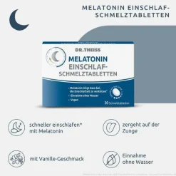 Dr. Theiss Melatonin Einschlaf-Schmelztabletten, 30 St- Melatonin Tabletten