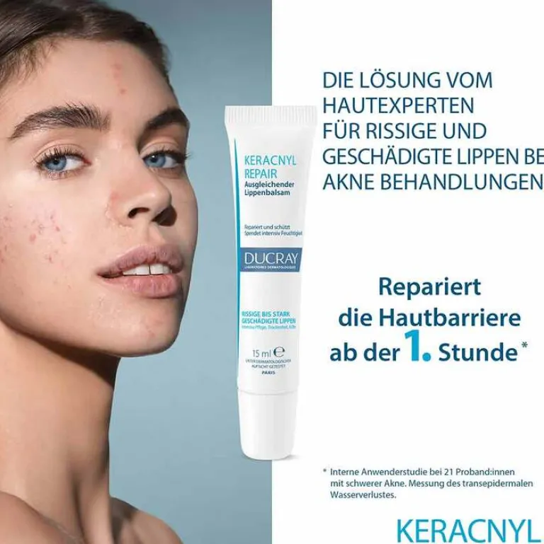 Ducray keracnyl Repair Lippenbalsam, 15 ml- Lippenpflege