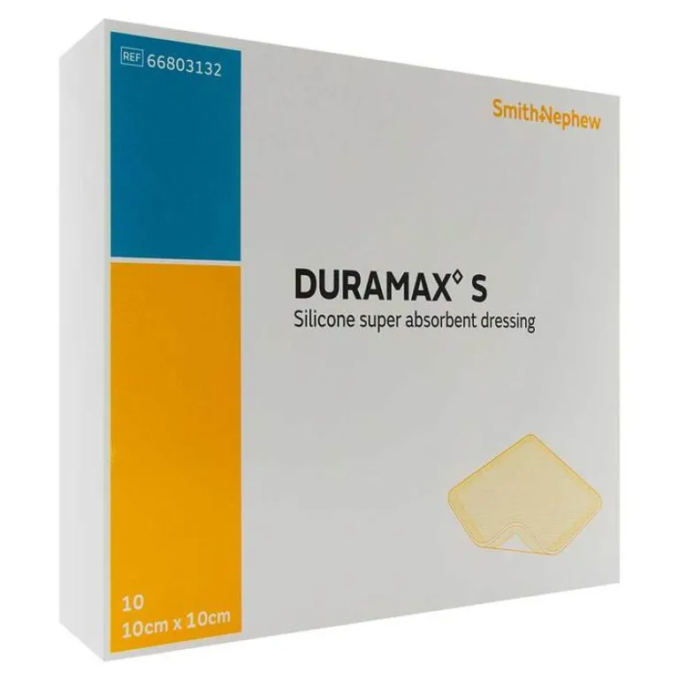 Wundverband-Duramax S 10x10 cm Superabsorber Silikonverband, 10 St