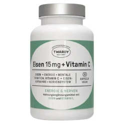 Twardy Eisen 15 mg + Vitamin C vegan Kapseln, 60 St- Vitamin C (Ascorbinsäure)