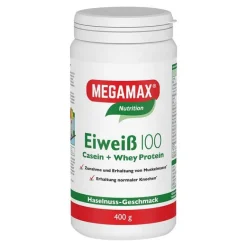 Eiweiss 100 Haselnuss Megamax Pulver, 400 g- Eiweißpulver
