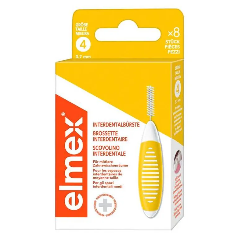 Elmex Zwischenraumreinigung-Interdentalbürsten Iso Größe 4 0,7 mm gelb, 8 St