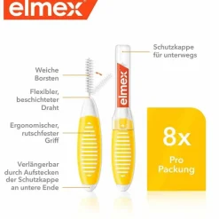 Elmex Zwischenraumreinigung-Interdentalbürsten Iso Größe 4 0,7 mm gelb, 8 St