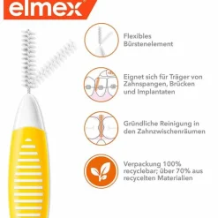 Elmex Zwischenraumreinigung-Interdentalbürsten Iso Größe 4 0,7 mm gelb, 8 St