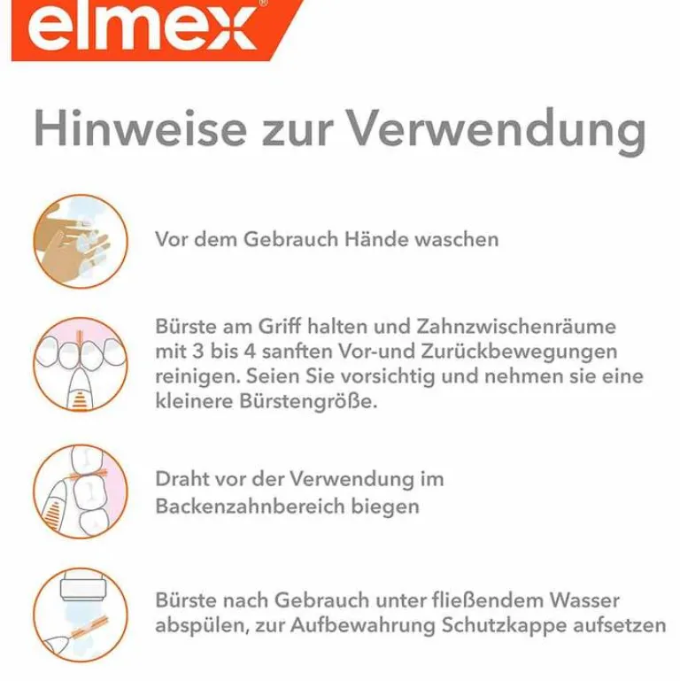 Elmex Zwischenraumreinigung-Interdentalbürsten Iso Größe 4 0,7 mm gelb, 8 St