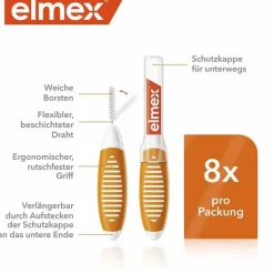 Elmex Interdentalbürsten Iso Größe 1 0,45 mm orange, 8 St- Zwischenraumreinigung