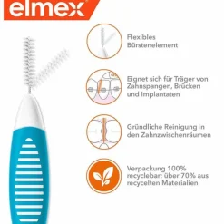 Elmex Interdentalbürsten Iso Größe 3 0,6 mm blau, 8 St- Zwischenraumreinigung