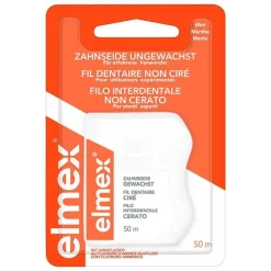 Elmex Zahnseide ungewachst mit Aminfluorid, 50 m- Zwischenraumreinigung