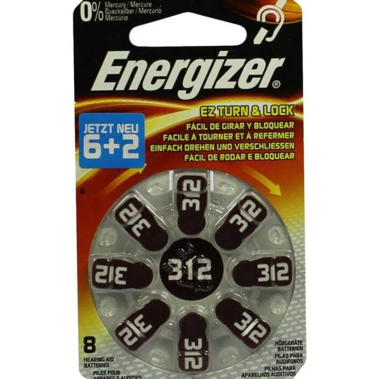 Energizer Hörgerätebatterie 312, 8 St- Batterien