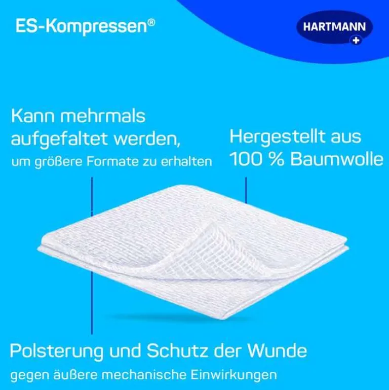 ES-Kompressen Sterile Kompressen|Mull & Zellstoff-® Mullkompressen 10 cm x 10 cm steril, 5X2 St