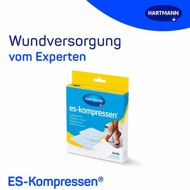ES-Kompressen Sterile Kompressen|Mull & Zellstoff-® Mullkompressen 10 cm x 10 cm steril, 5X2 St