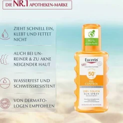 Sun Oil Control Body transparent Spray LSF 50 + , 200 ml^Eucerin Outlet
