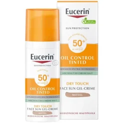 Eucerin Sun Oil Control tinted Creme LSF 50 + mitt., 50 ml- Lsf 50+|Gesicht