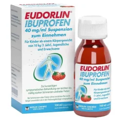 Eudorlin Ibuprofen 40 mg / ml Suspension zum Einnehmen, 100 ml-Kinder Mittel Gegen Fieber|Fiebermittel Kinder