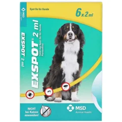 EXSPOT Flöhe, Zecken & Co.-® 2 ml Spot On Lösung für Hunde, 6X2 ml