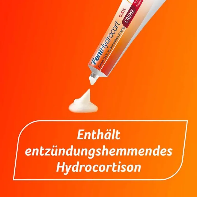 Fenihydrocort Creme 0,25 %, Hydrocortison 2,5 mg/g, wirksam bei Hautentzündungen, 20 g- Mittel Gegen Sonnenbrand|Salbe Gegen Juckreiz