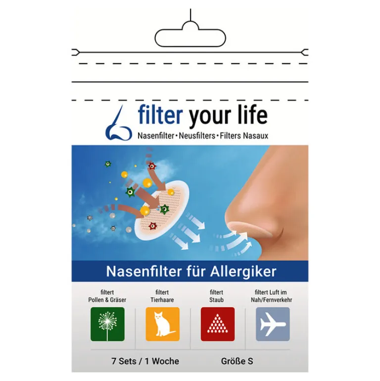 Nasenpflaster-Filter Your Life Nasenfilter für Allergiker Größe S, 7X2 St