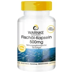 Warnke Fischöl Kapseln 500 mg, 100 St- Omega 3 Kapseln