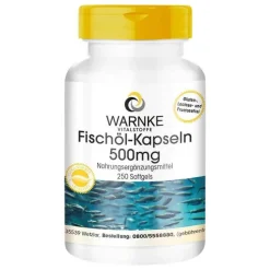 Warnke Omega 3 Kapseln-Fischöl Kapseln 500 mg, 250 St