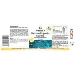 Warnke Omega 3 Kapseln-Fischöl Kapseln 500 mg, 250 St