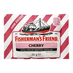 Fishermans Friend Cherry ohne Zucker Pastillen, 25 g- Zuckerfreie Bonbons