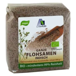 Avitale Flohsamenschalen|Ballaststoffe-Flohsamen indisch ganz Bio, 300 g