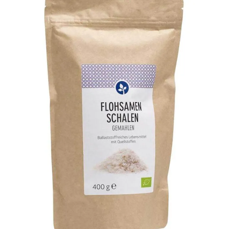 Flohsamenschalen gemahlen Bio Pulver, 400 g^Aleavedis Discount