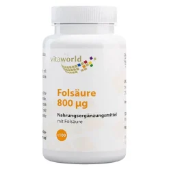 Vitaworld Vitamin B9 (Folsäure)-Folsäure 800 µg Tabletten, 100 St