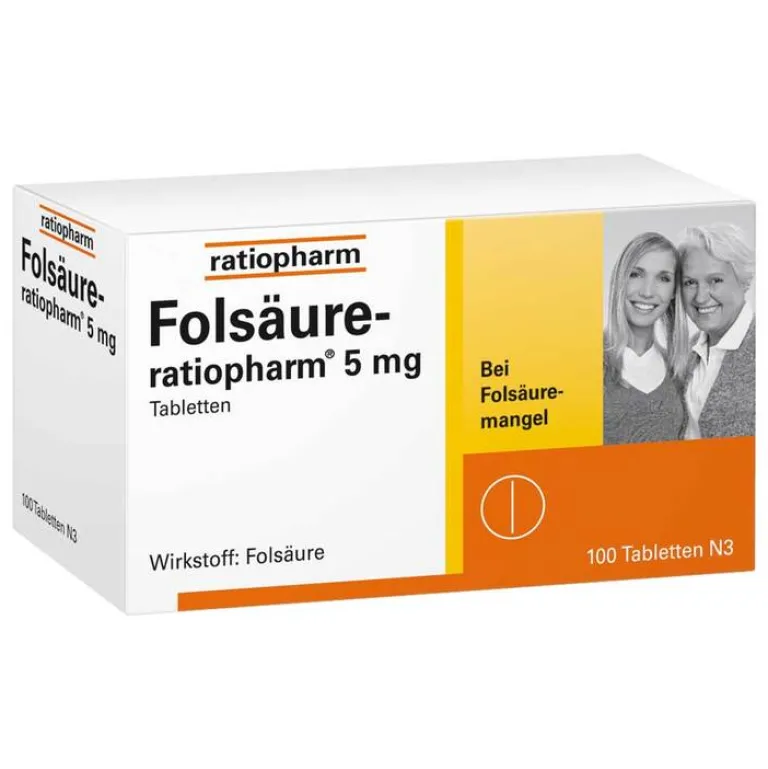 Folsäure 5 mg Tabletten, 100 St^Ratiopharm Best