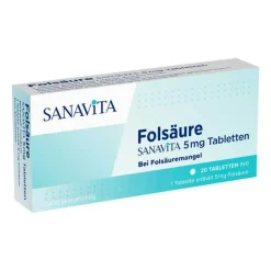 Sanavita Vitamin B9 (Folsäure)-Folsäure 5 mg Tabletten, 20 St