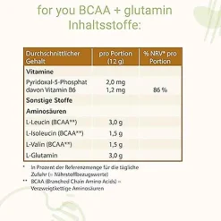 Aminosäuren-For You Bcca + glutamin Energy & Recovery Apfel Pulver , 480 g